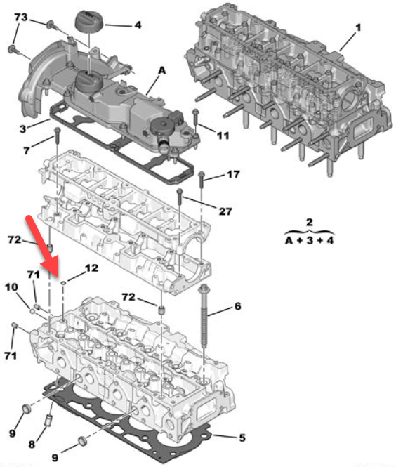 O- ring CITROËN BERLINGO MULTISPACE (B9) 1.6 HDi 110 9HR (DV6C)