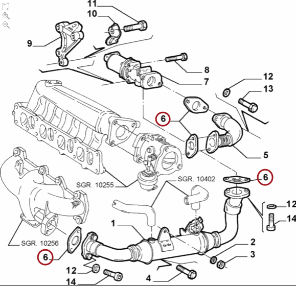 Pakning Fiat/Alfa ALFA ROMEO 147 (937) 1.9 JTDM 16V (937.AXN1B, 937.BXN1B) 937 A5.000