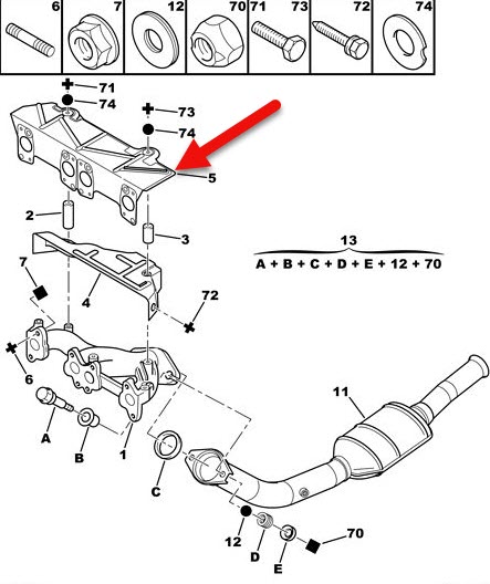 Udstød.Manifoldspakning CITROËN BERLINGO / BERLINGO FIRST Van (MF, GJK, GFK) 1.8 i (MFLFX) LFX (XU7JB)