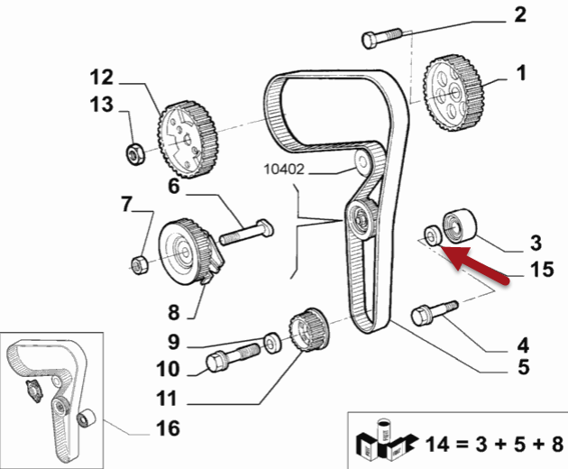 Skive F/Tandremssæt Fiat ALFA ROMEO 147 (937) 1.9 JTDM 16V (937.AXN1B, 937.BXN1B) 937 A5.000
