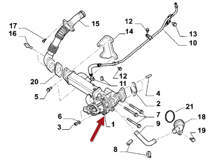 EGR ventil 2,3 JTD FIAT DUCATO Bus (250, 290) 120 Multijet 2,3 D F1AE0481D