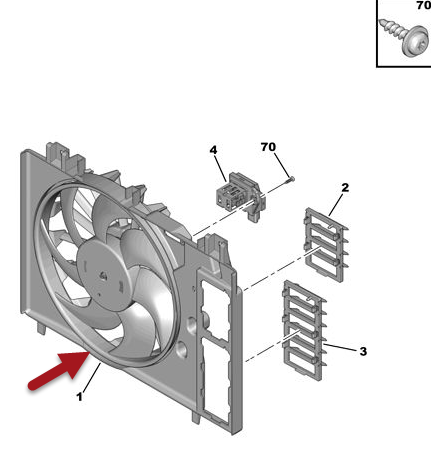 Kølerventilator-Komplet CITROËN C5 III Break (RW) 1.6 HDi 110 9HR (DV6C)