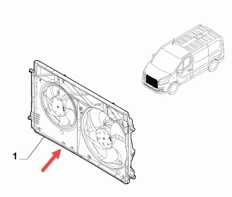 Kølerventilator-Komplet RENAULT TRAFIC III kasse (FG) 1.6 dCi 90