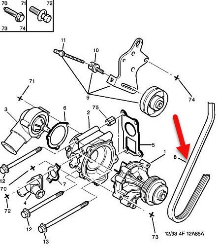 Vandpumpe-Rem PEUGEOT BOXER Bus (230P) 2.5 D T9A (DJ5)