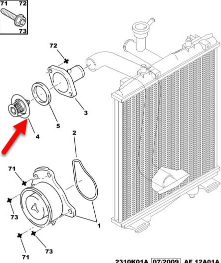 Termostat PEUGEOT 107 (PM, PN) 1.0 CFB (1KR)