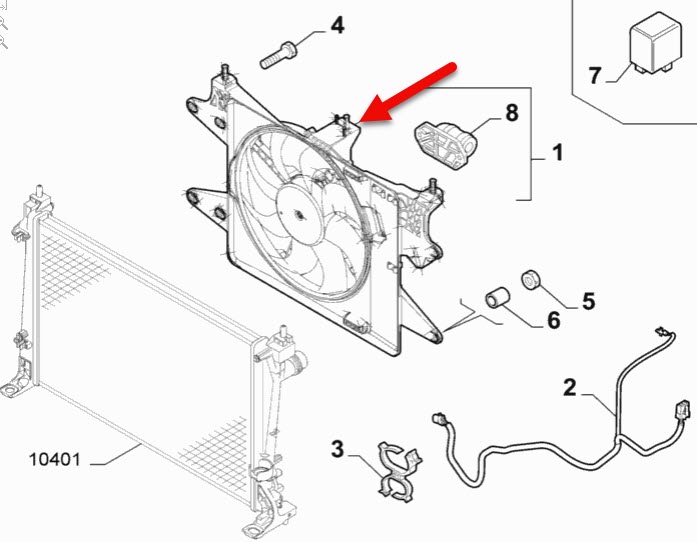 Kølerventilator-Komplet FIAT DOBLO Kassevogn / MPV (223) 1.4 350 A1.000