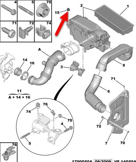 Gummiholder CITROËN BERLINGO MULTISPACE (B9) 1.6 HDi 110 9HZ (DV6TED4)