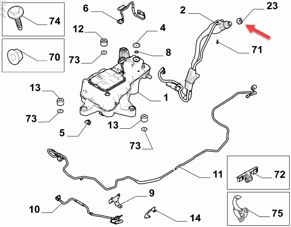 Påfyldningsdæksel AdBlue CITROËN BERLINGO MULTISPACE (B9) 1.6 BlueHDi 100 BHY (DV6FD)