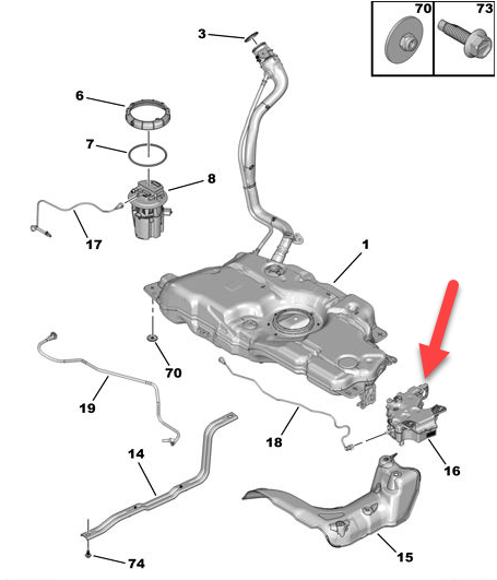 Additiv beholder CITROËN JUMPY III Chassis (V) 2.0 BlueHDi 120 AHK (DW10FE)