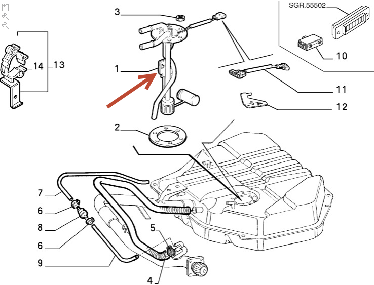 Tanksvømmer PEUGEOT BOXER Bus (230P) 2.5 D T9A (DJ5)
