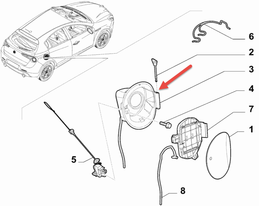 Tankklap indsats ALFA ROMEO GIULIETTA (940) 1.6 JTDM (940.FYB1_) 940 C1.000