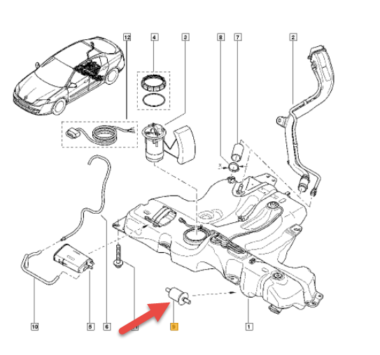 Benzinfilter PEUGEOT 3008 SUV (MC, MR, MJ, M4) 1.2 THP/ PureTech 130 (MRHNSM, MRHNSU, MRHNSJ, MRHNYW,... HNS (EB2ADTS)