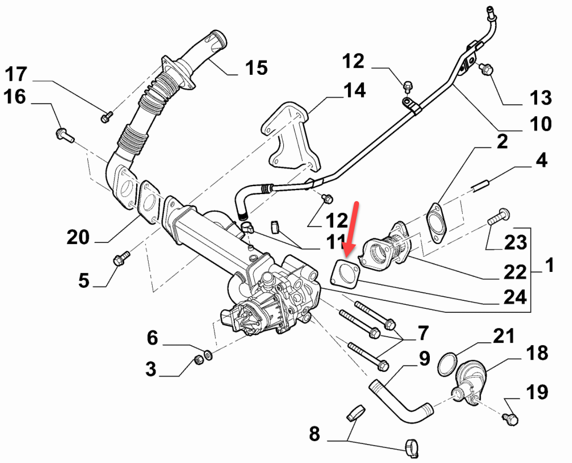 Pakning FIAT DUCATO Chassis (250, 290) 160 Multijet 2,3 D F1AGL4112