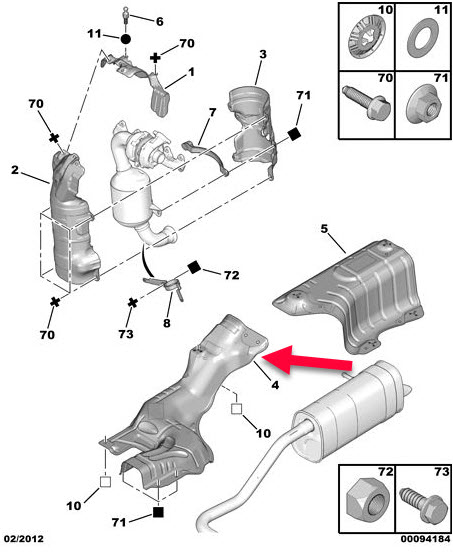 Varmeskjold CITROËN C3 PICASSO (SH) 1.6 HDi 9HZ (DV6TED4)