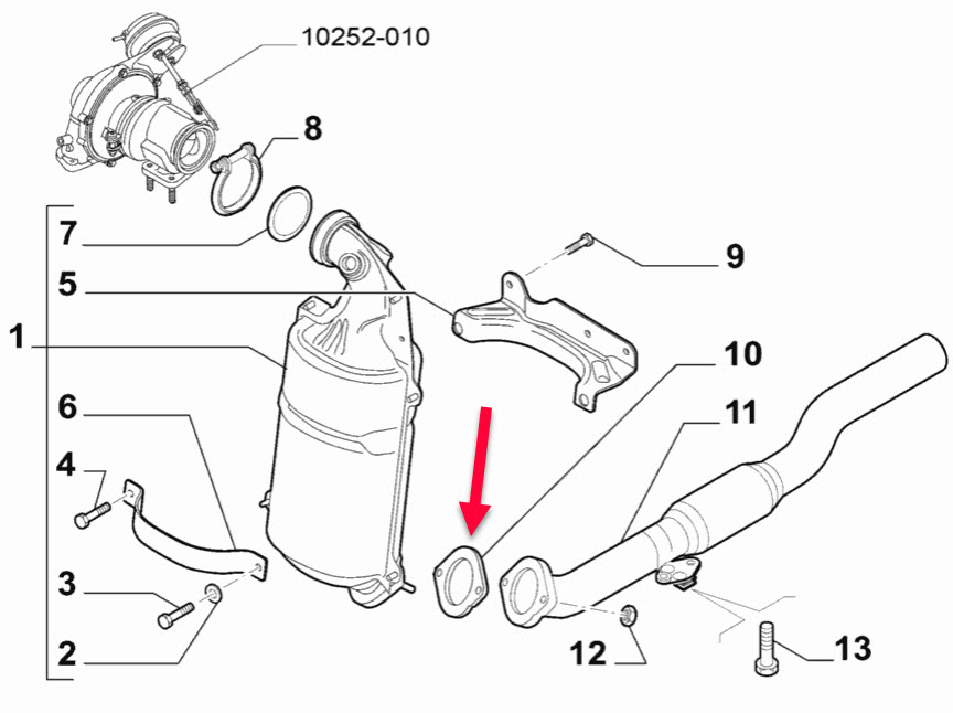 Udstødningspakning FIAT DOBLO kasse/kombi (263) 1.6 D Multijet 463 46 020