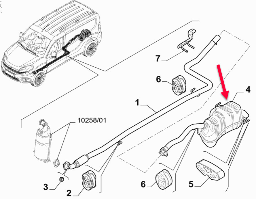 Lyddaemper FIAT DOBLO kasse/kombi (263) 1.6 D Multijet 463 46 020
