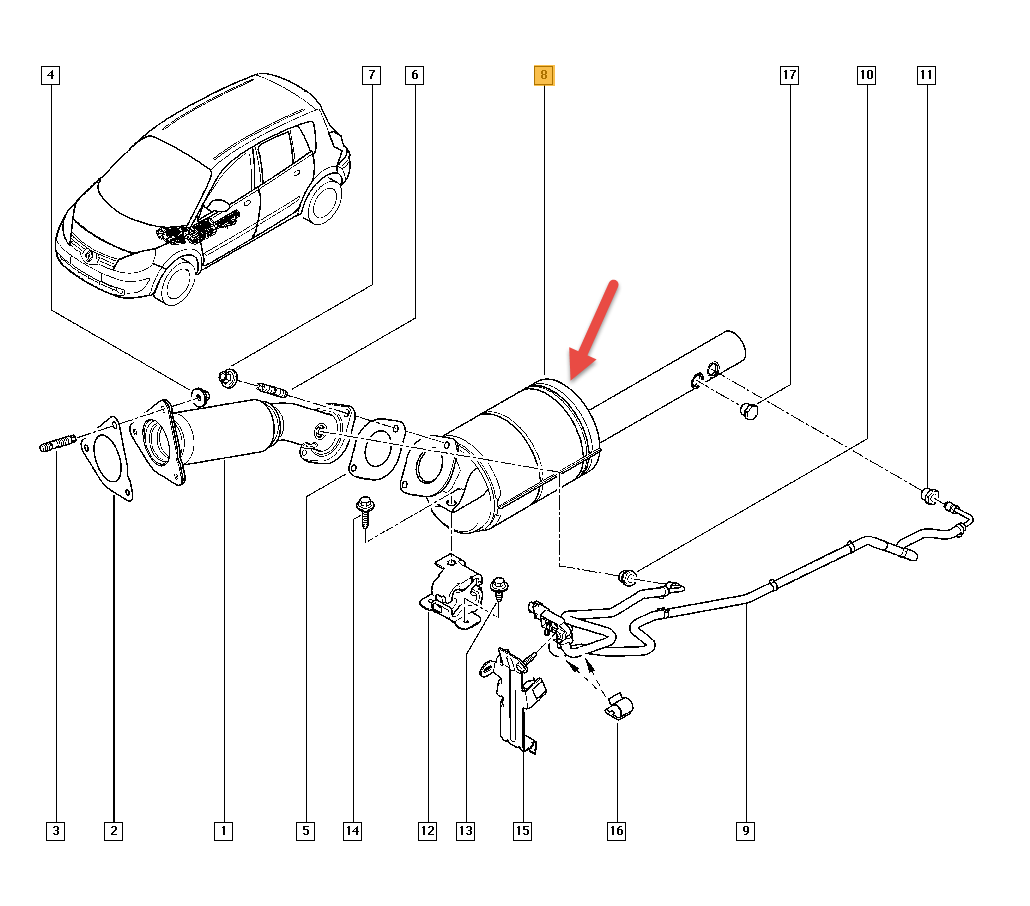 Partikelfilter RENAULT MEGANE II Coupé-Cabriolet (EM0/1) 1.9 dCi F9Q 803