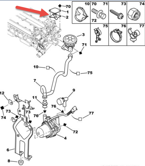 Egr Elventil PEUGEOT 406 (8B) 2.2 3FZ (EW12J4)