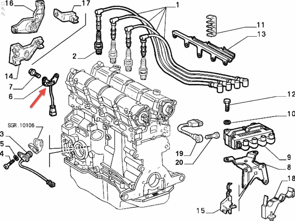 Ø.D. Føler FIAT DOBLO Kassevogn / MPV (223) 1.2 (223ZXA1A) 223 A5.000