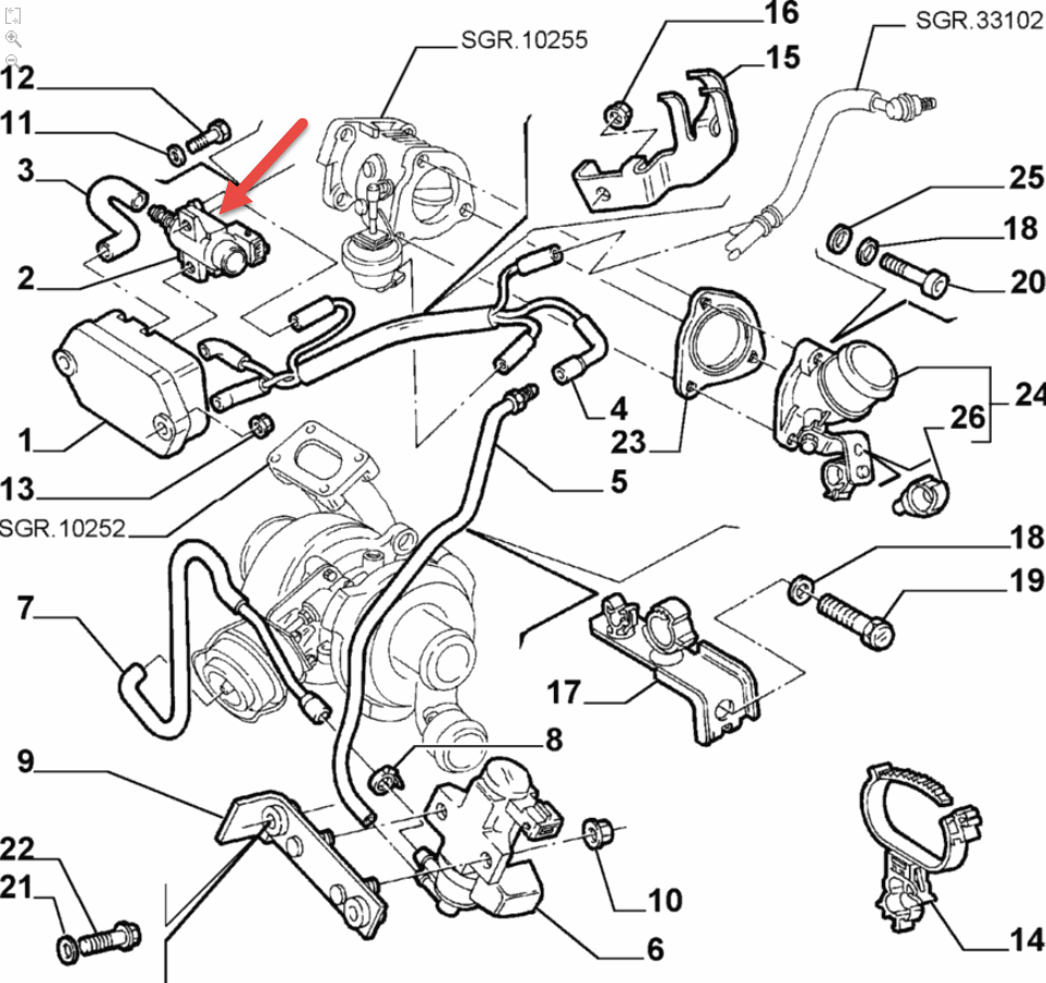 Elektroventil 1,9 Jtd ALFA ROMEO 147 (937) 1.9 JTDM 16V (937.AXN1B, 937.BXN1B) 937 A5.000