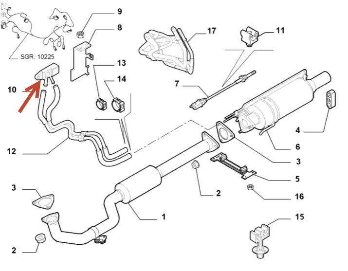Tryksensor FIAT DOBLO Kassevogn / MPV (223) 1.3 D Multijet 199 A2.000