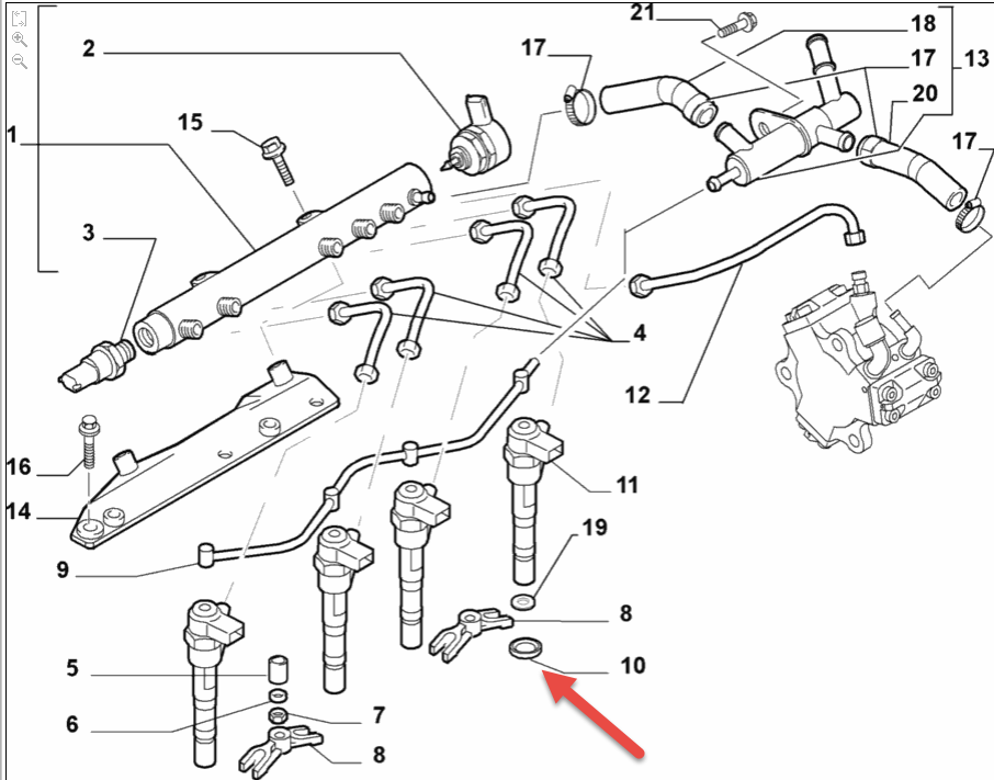 Indsprøjtningsdyse pakning FIAT DOBLO Kassevogn / MPV (223) 1.3 D Multijet 199 A2.000