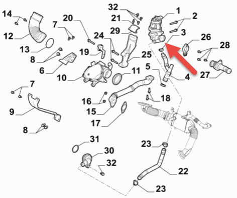 EGR Ventil FIAT DUCATO Chassis (250, 290) 130 Multijet 2,3 D F1AE0481N
