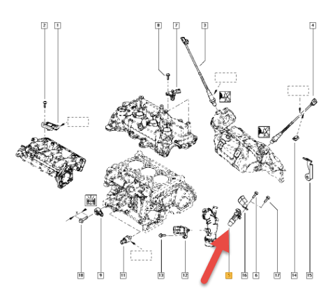ØD føler f/svinghjul RENAULT TWINGO III (BCM, BCA) 0.9 TCe 95 H4B 453