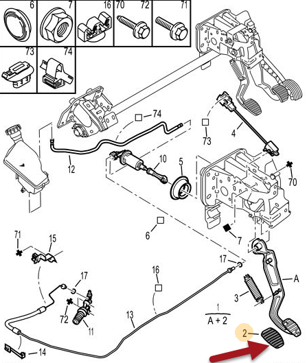 Pedalgummi CITROËN XSARA (N1) 2.0 HDi 109 RHZ (DW10ATED)