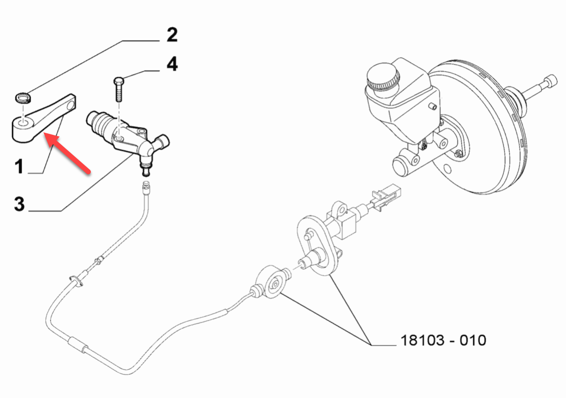 Slavecylinder 1,3 JTD Arm FIAT DOBLO Van (263) 1.6 D Multijet (263AXD1B, 263AXX1B) 198 A3.000