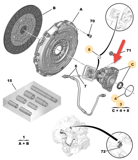 Slavecylinder CITROËN BERLINGO MULTISPACE (B9) 1.6 BlueHDi 100 BHY (DV6FD)