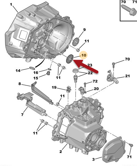 Deflektor E6G Gearkasse CITROËN C5 III (RD) 1.6 HDi 115 9HL (DV6C)
