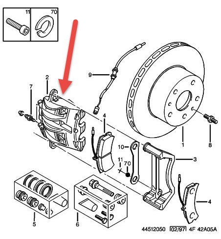 Caliper CITROËN JUMPER I Chassis (230) 2.8 HDi 8140.43S