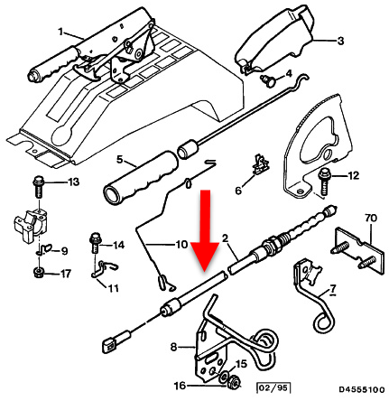 Håndbremsekabel CITROËN BX (XB-) 14 KDY (TU3M)