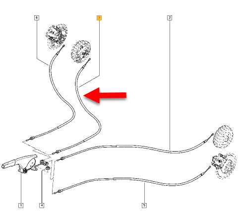 Håndbremsekabel RENAULT MODUS / GRAND MODUS (F/JP0) 1.2 D4F 786