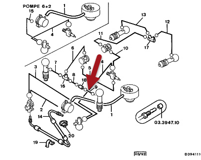 Hydraulikrør CITROËN BX (XB-) 19 E DDZ (XU9M)