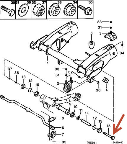 Bærearms Bolt CITROËN BX (XB-) 14 E 150C