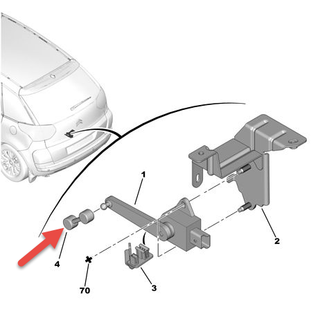 Højdesensor C4 Picasso stang CITROËN C4 Picasso I Van (UD) 1.6 HDi 110 9HR (DV6C)