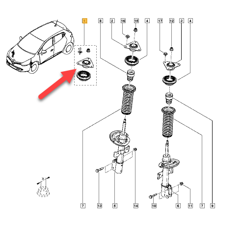 Stømdæmperkonsol RENAULT CLIO III Grandtour (KR0/1) 1.2 16V (KR0P) D4F 784