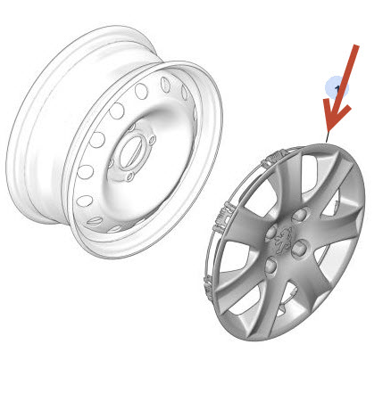 Hjulkapsel PEUGEOT 206+ (2L, 2M) 1.1 TU1AE5