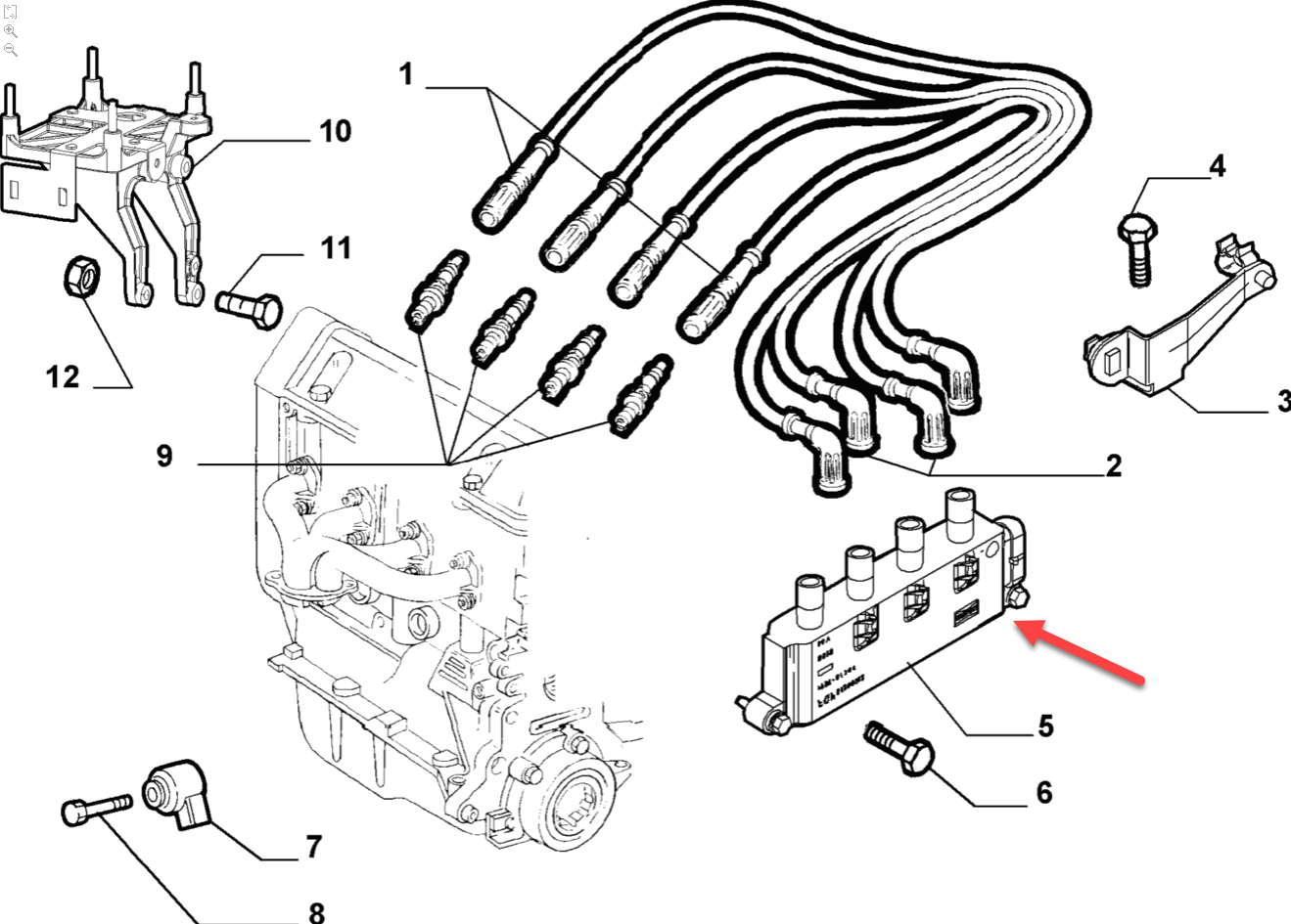 Tændspole FIAT DOBLO Kassevogn / MPV (223) 1.4 350 A1.000