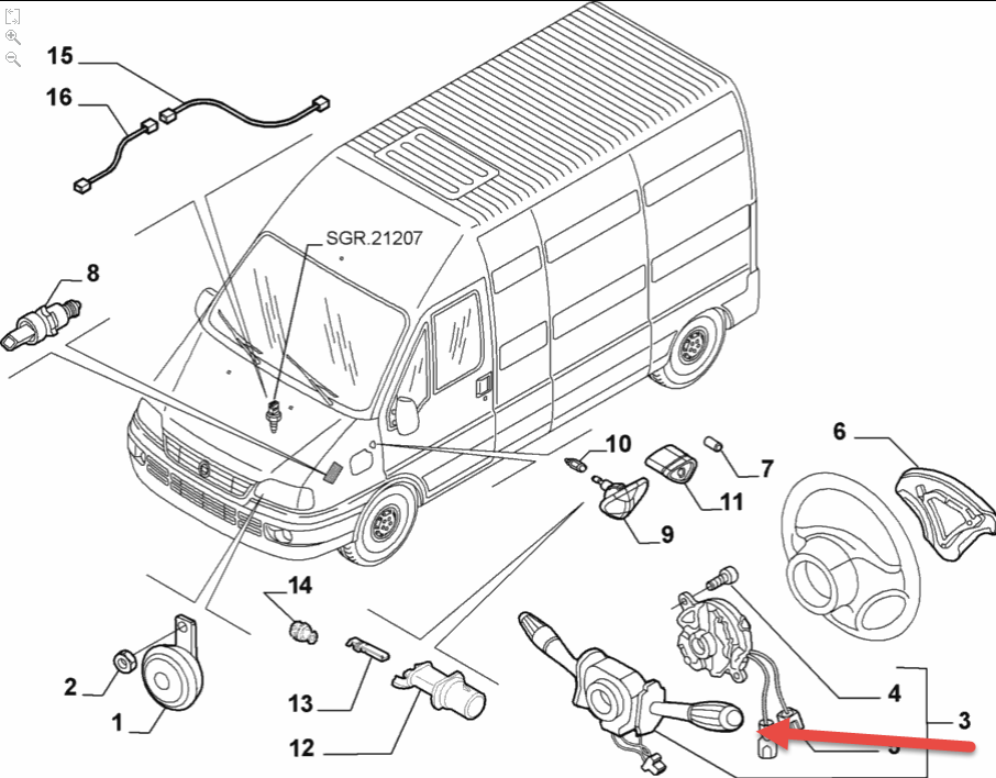 Lyskontakt COM 2000 FIAT DUCATO Bus (244) 2.0 RFL (XU10J2U)