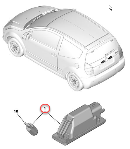 Nummerpladelygte CITROËN C8 (EA, EB) 2.2 HDi 4HW (DW12TED4)
