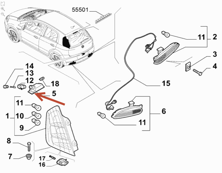 Nummerpladelygte FIAT PUNTO (199) 1.3 D Multijet 199 A9.000