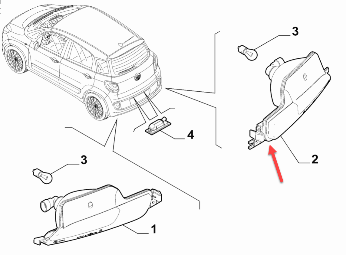 Baklygte FIAT 500L (351, 352) 1.6 D Multijet 940 C1.000