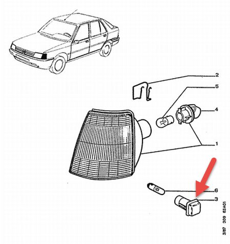 Sideblink CITROËN BX (XB-) 14 KDY (TU3M)