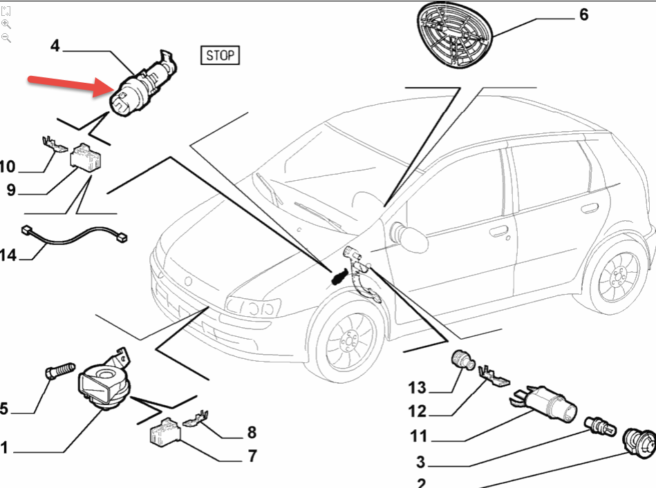 Stoplyskontakt FIAT PUNTO (188) 1.8 130 HGT (188.738, .718) 183 A1.000