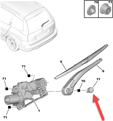 Viskerarm Dæksel PEUGEOT 206 hatchback (2A/C) 1.9 D WJZ (DW8)
