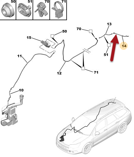 Sprinklerslange CITROËN C5 III Break (RW) 1.6 HDi 110 9HR (DV6C)