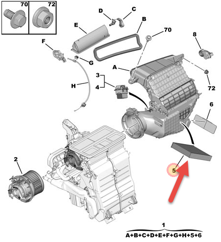 Pollenfilter PEUGEOT 108 1.2 HMZ (EB2F)